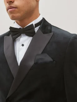 Next Noir - Blazer slim à double boutonnage en velours New