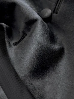 Next Noir - Blazer slim à double boutonnage en velours New