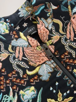 Next Noir - Blouson bomber en jacquard fleuri Clearance