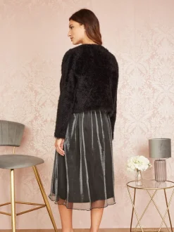 Yumi Noir - Boléro en maille à cils Outlet