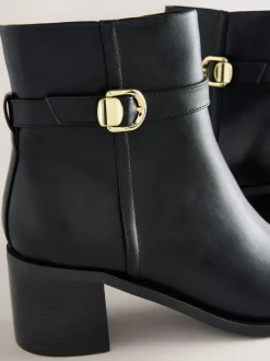 Next Noir - Bottes à talon carré Forever Comfort® à boucle Clearance