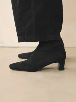 Next Noir - Bottes chaussettes à talon bloc et bout ciselé Outlet