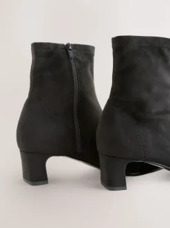 Next Noir - Bottes chaussettes à talon bloc et bout ciselé Outlet