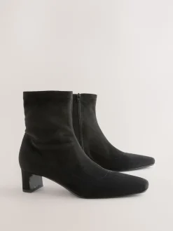 Next Noir - Bottes chaussettes à talon bloc et bout ciselé Discount