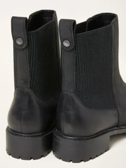 Fat Face Noir - Bottes Chelsea FatFace en Cuir Coupe large Best