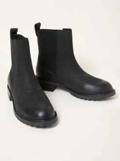 Fat Face Noir - Bottes Chelsea FatFace en Cuir Coupe large Best