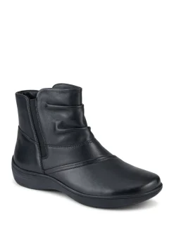 Pavers Noir - Bottes cheville en Cuir Coupe large New