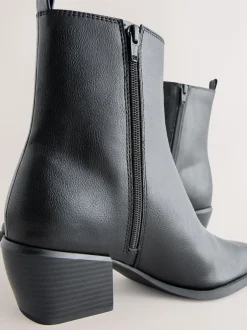 Next Noir - Bottes de cow-boy western Chelsea Style Sale