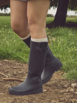 Next Noir - Bottes en caoutchouc hauteur genou Discount