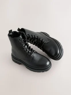 Next Noir - Bottes en cuir à lacets Online