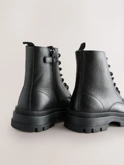 Next Noir - Bottes en cuir à lacets Online