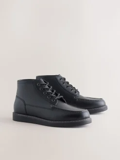Next Noir - Bottes en cuir compensées Clearance