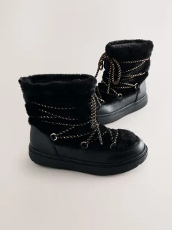 Next Noir - Bottes imperméables en peau de mouton Hot