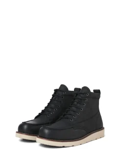 JACK & JONES Noir - Bottes en cuir Clearance