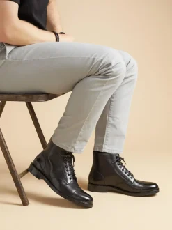 Jones Bootmaker Noir - Bottes Finch en cuir à lacets Best