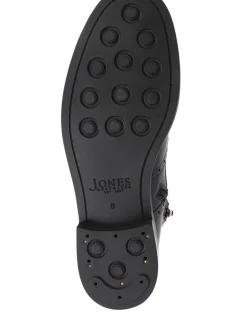 Jones Bootmaker Noir - Bottes Fletcher en cuir Sale