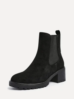 Linzi Noir - Bottes Path à talon carré Chelsea Sale