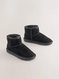Next Noir - Bottes/Bottines courte à enfiler en daim déperlant
