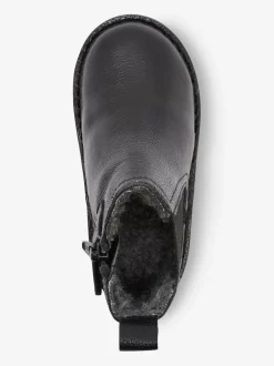 Next Noir - Bottines Chelsea en cuir doublées New