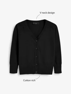 Next - Cardigan à col en V Cotton Rich School (3-16ans) Noir Hot