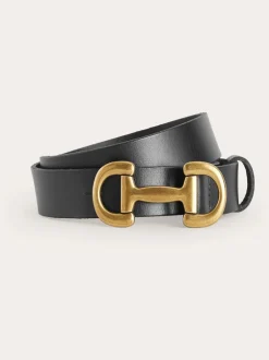 Boden Noir - Ceinture en cuir à bordures de mors Hot
