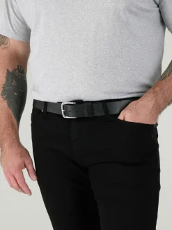 D555 Noir - Ceinture Gavin en Cuir véritable fabriqué à la main 3.7 Largeur cm Best