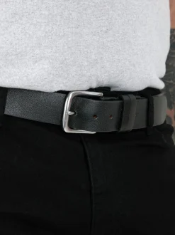 D555 Noir - Ceinture Gavin en Cuir véritable fabriqué à la main 3.7 Largeur cm Best