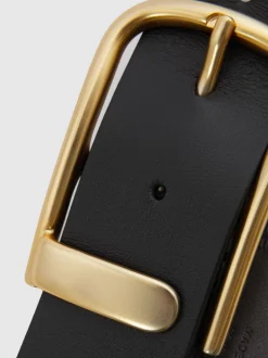 Reiss Noir - Ceinture en cuir avec boucle à demi-passant Iyla Outlet