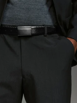 Next Noir - Ceinture en cuir lisse à imprimé réversible Hot