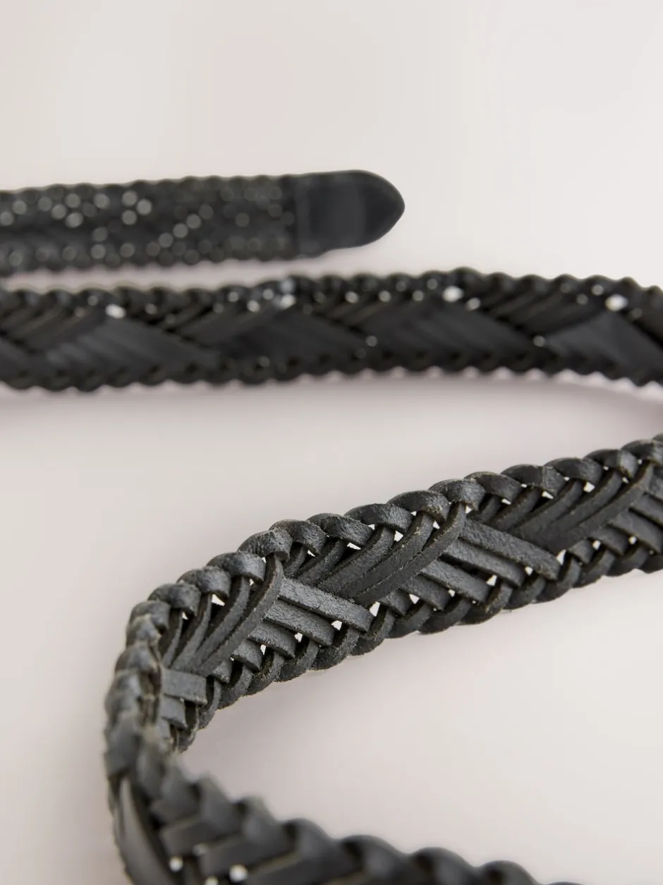 Next Noir - Ceinture en cuir tressé à la main