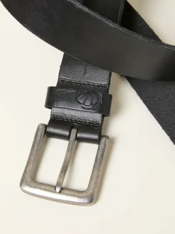 Fat Face Noir - Ceinture en cuir uni New