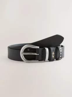 Next Noir - Ceinture en cuir western coupe standard Outlet