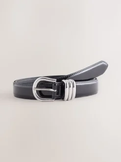 Next Noir - Ceinture en PU classique brillante Discount