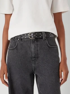 Hush Noir - Ceinture en cuir cloutée à œillets Outlet