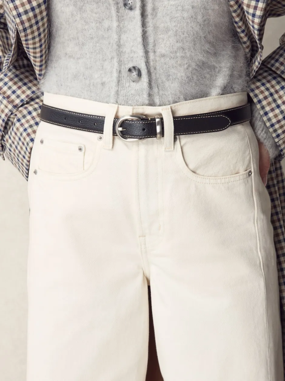 Next Noir - Ceinture mi-longue N. Premium Made In Italy Hot