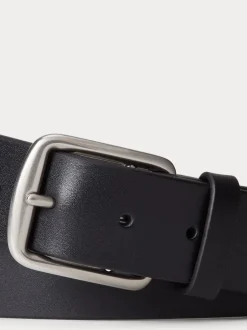 Polo Ralph Lauren Noir - Ceinture Saddle en cuir avec logo Hot
