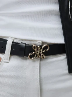 Next Noir - Ceinture Regular Statement en cuir à boucle Discount