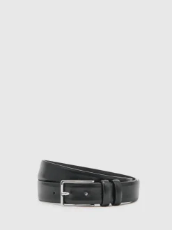 Reiss Noir - Ceinture Dante en cuir lisse Online