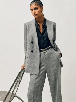 Reiss Noir - Ceinture Hayley en cuir à charnières carrées Discount