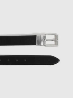 Reiss Noir - Ceinture Ricky en cuir Réversible New