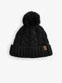 Next - Chapeau pompon en tricot torsadé (1-16ans) Noir