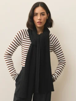 Next Noir - Écharpe en maille côtelée Best