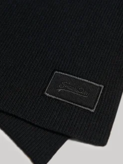 Superdry Noir - Écharpe en maille à logo Outlet
