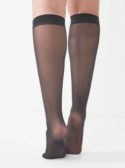 Next Noir - Chaussettes à hauteur de genou 20 Denier 5 Paquet Discount