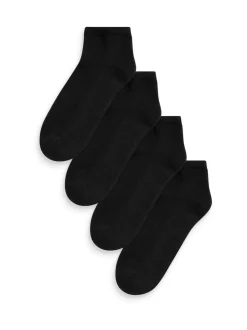 Next Noir - Chaussettes d'entraînement à semelles coussinées 4 Pack