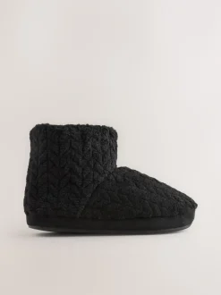Next Noir - Chaussons bottes en polaire texturée Discount
