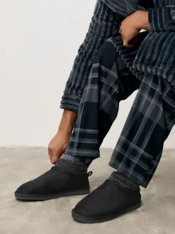 Next Noir - Chaussons bottines en maille à poignets