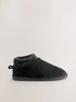 Next Noir - Chaussons bottines en maille à poignets