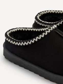Linzi Noir - Chaussons Tana en faux daim à enfiler Discount