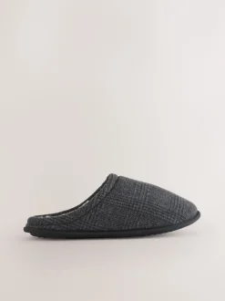 Next Noir - Chaussons mules à carreaux Discount